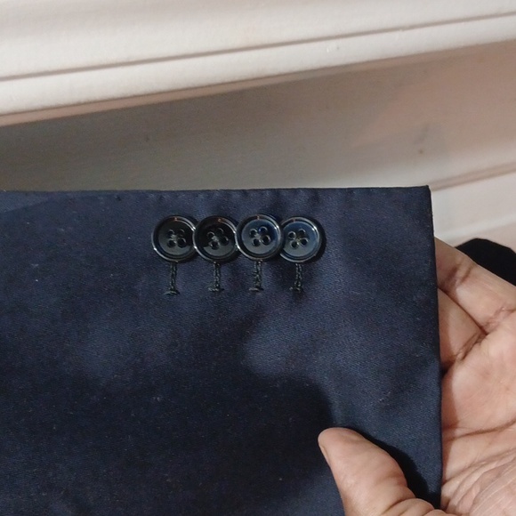 Bijan Men's Double-Breasted Blazer in Navy - Picture 4 of 11